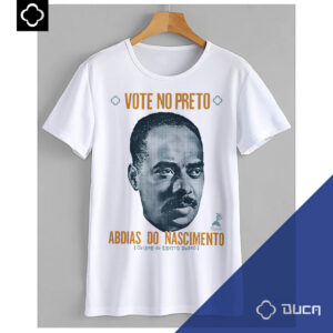 Camiseta Branca Abdias Nascimento - Vote no Preto