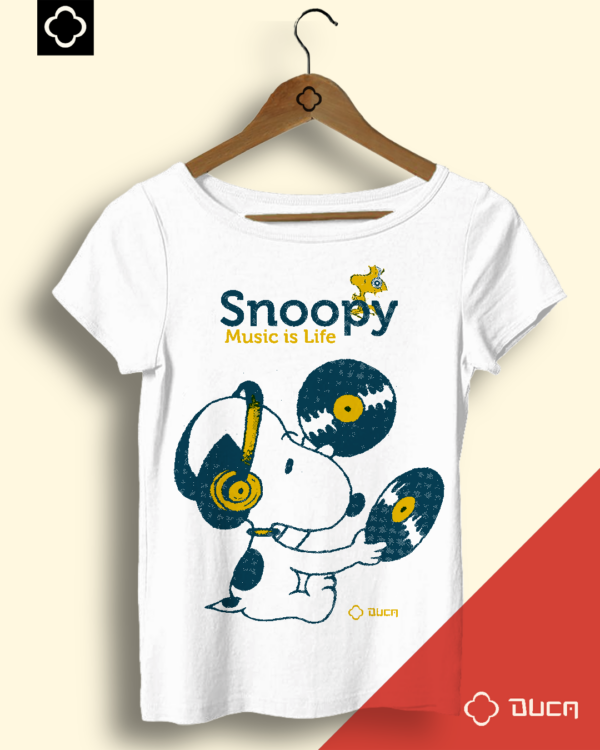 Baby look Branca - Snoopy Dj
