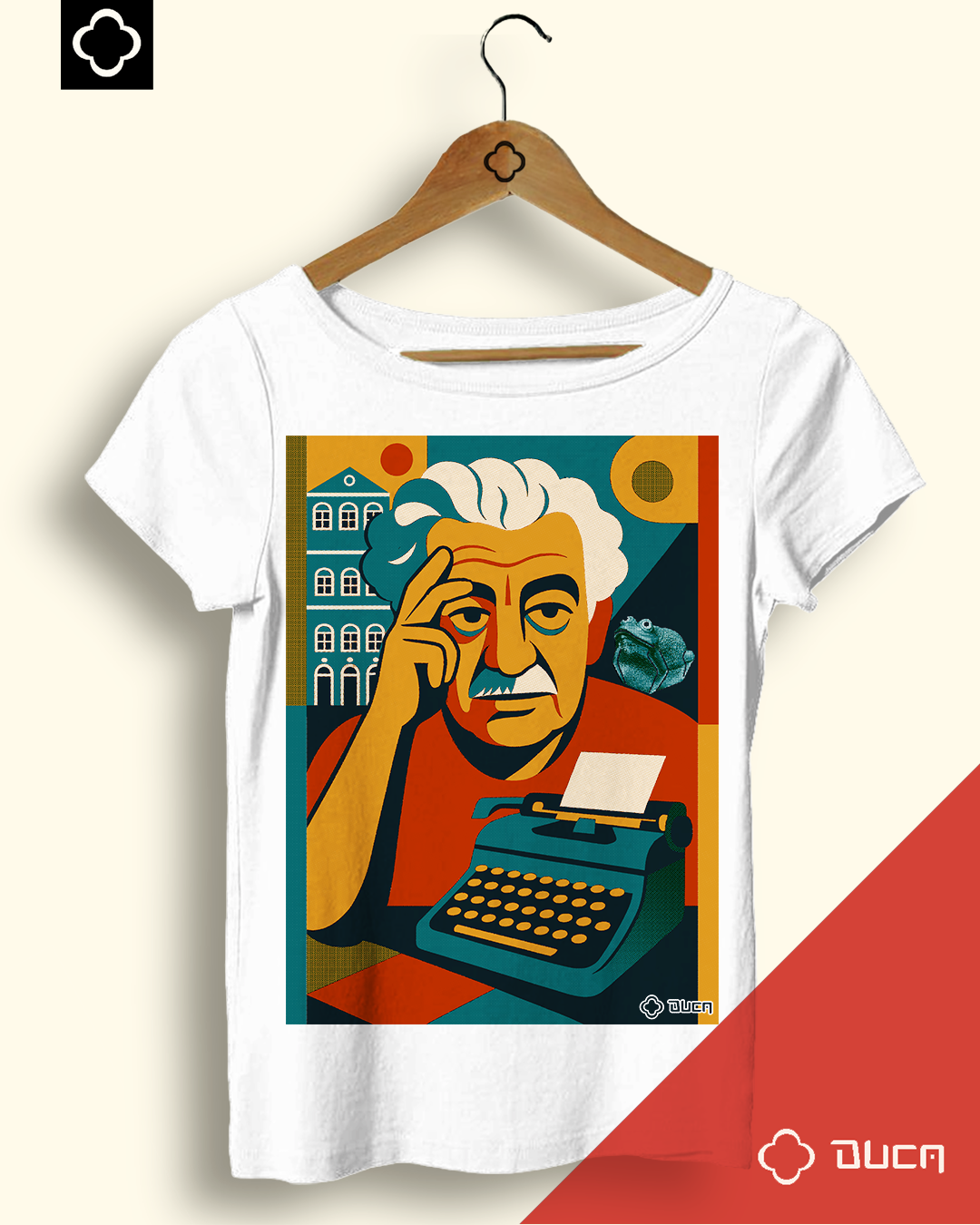 Baby Look Branca - Jorge Amado Geométrico