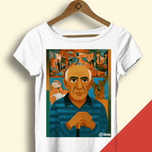 Baby Look Branca - Pablo Picasso Geométrico