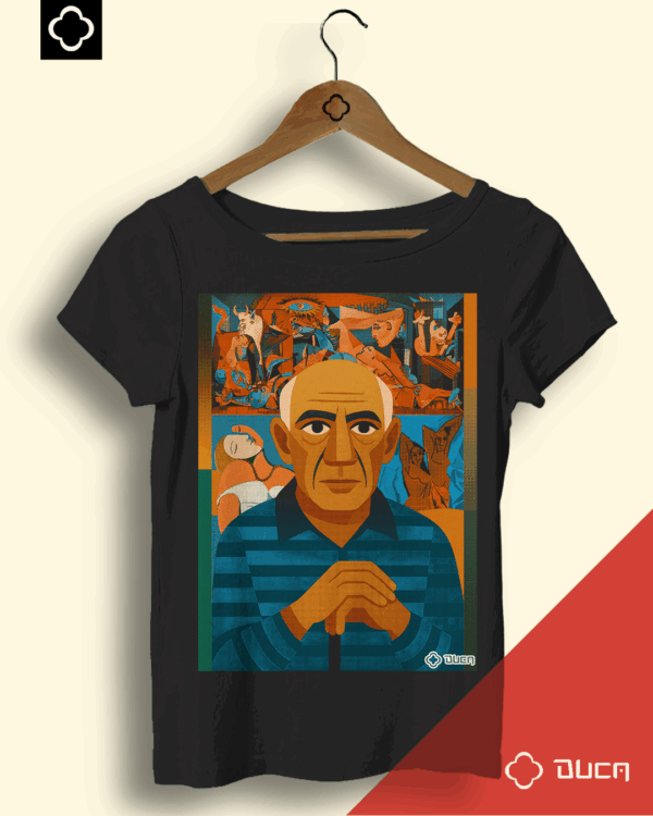 Baby Look Preta - Pablo Picasso Geométrico