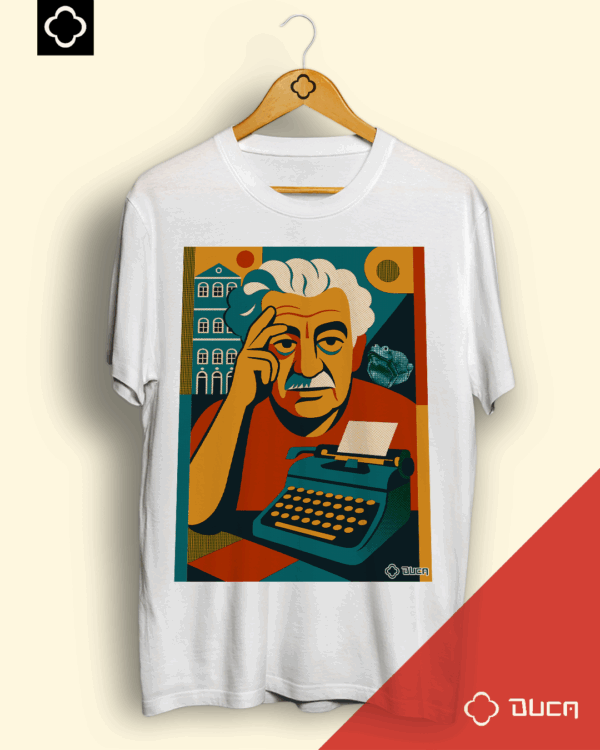 Tshirt Branca - Jorge Amado Geométrico