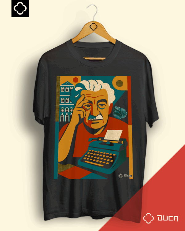 Tshirt Preta - Jorge Amado Geométrico