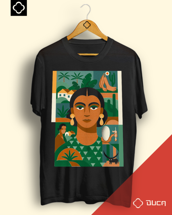 T-shirt Preta - Tarcila do Amaral Geométrica