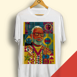 T-shirt Branca - Abdias Nascimento Geométrico
