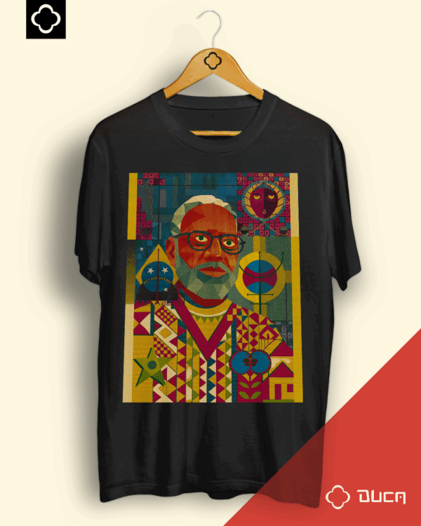 T-shirt Preta - Abdias Nascimento Geométrico