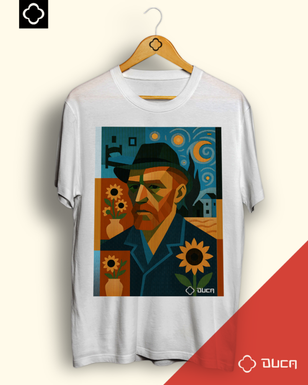 T-shirt Branca - Van Gogh Geométrico