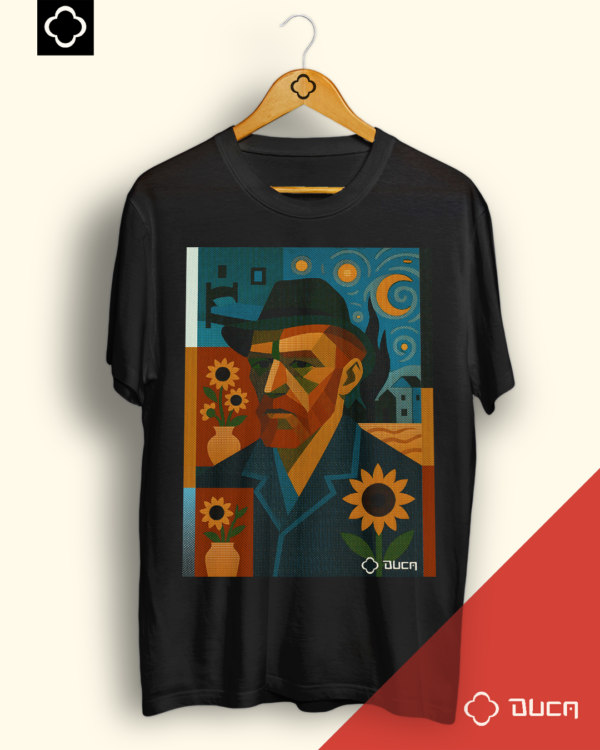 T-shirt Preta - Van Gogh Geométrico