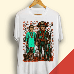 T-shirt Branca - Amores do Cangaço - Lampião e Maria Bonita