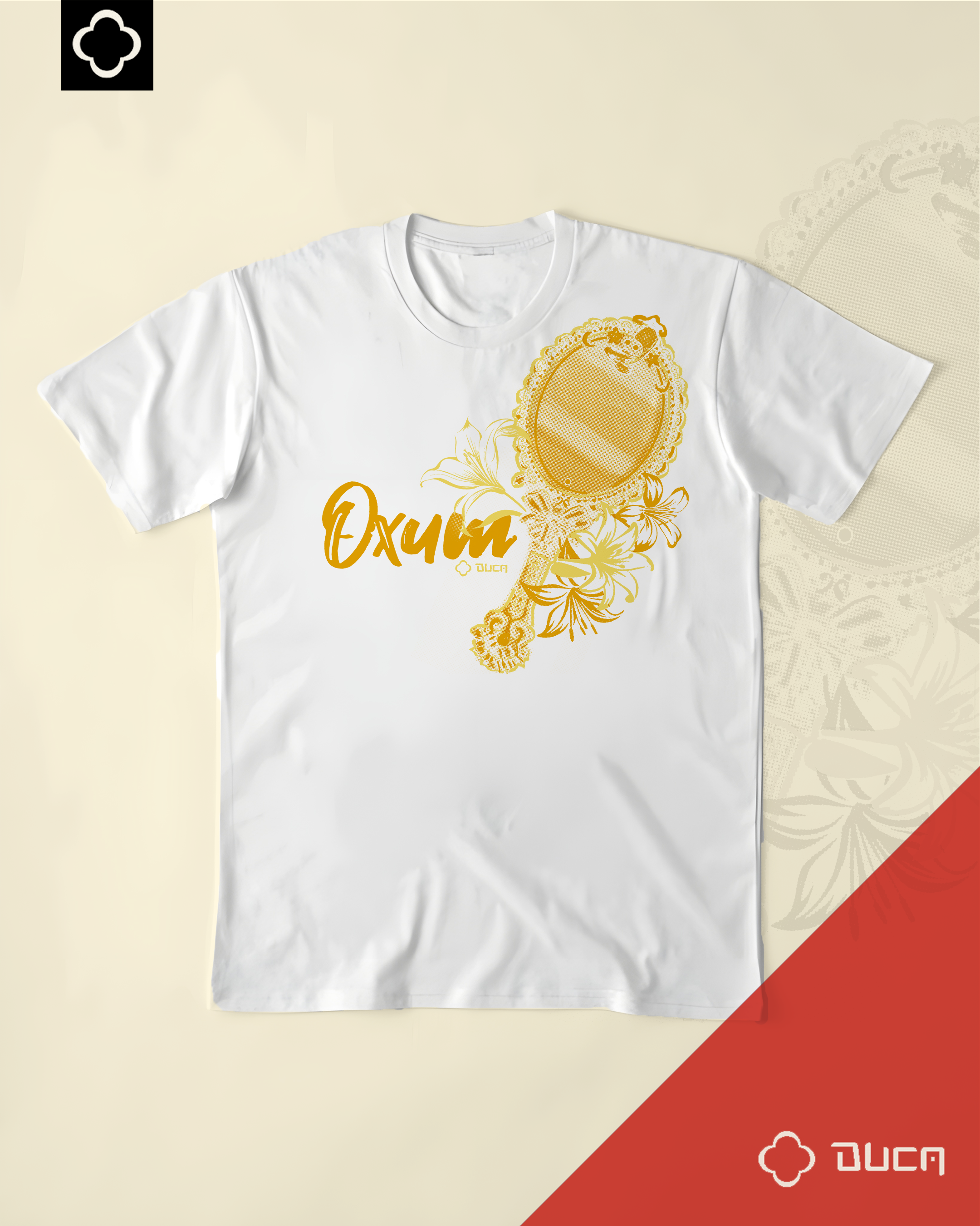 T-shirt Branca Oxum - Espelho