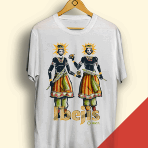Camiseta Branca - Ibejis - doces e cores