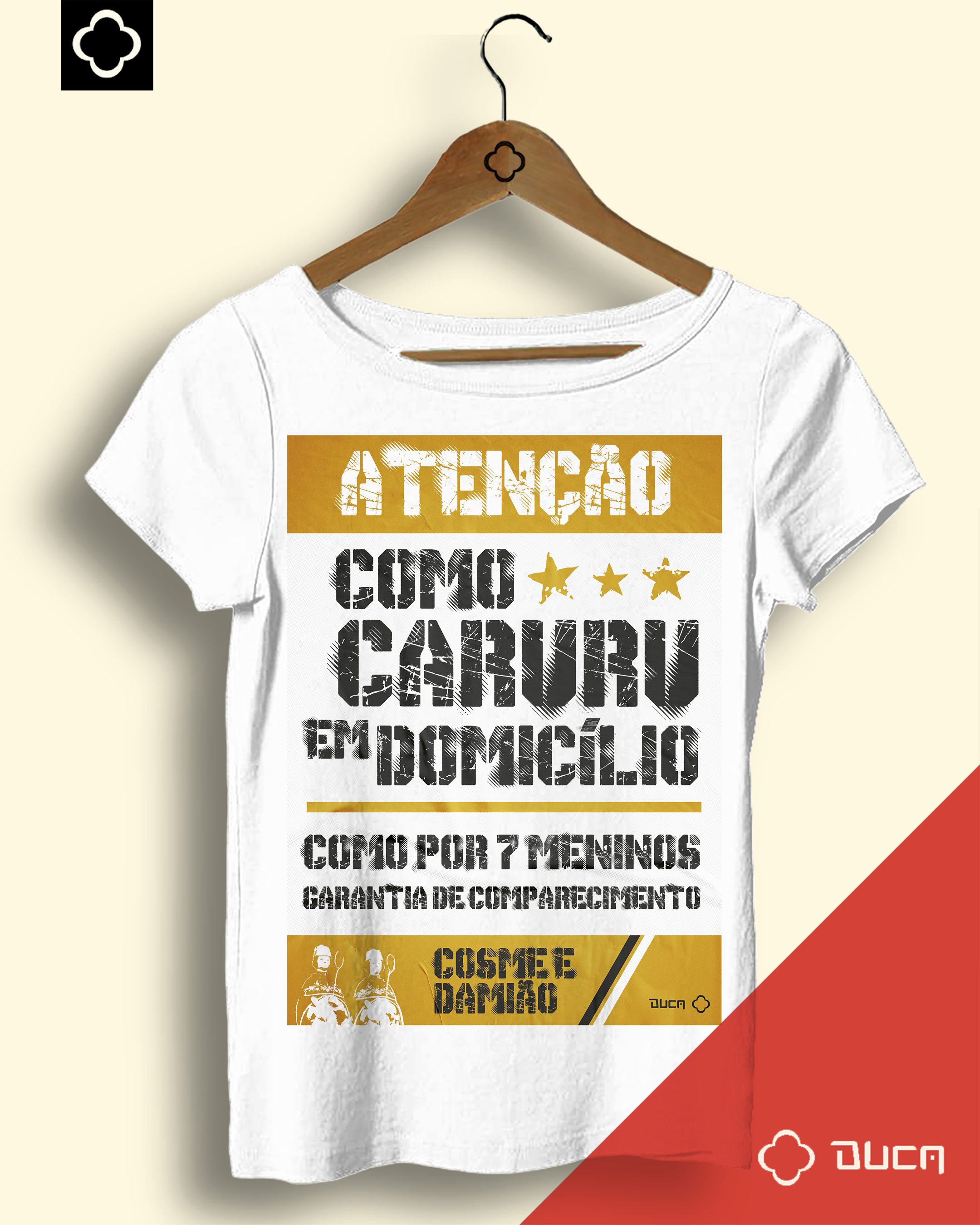 Baby look Branca Masculina - Como caruru em domicílio