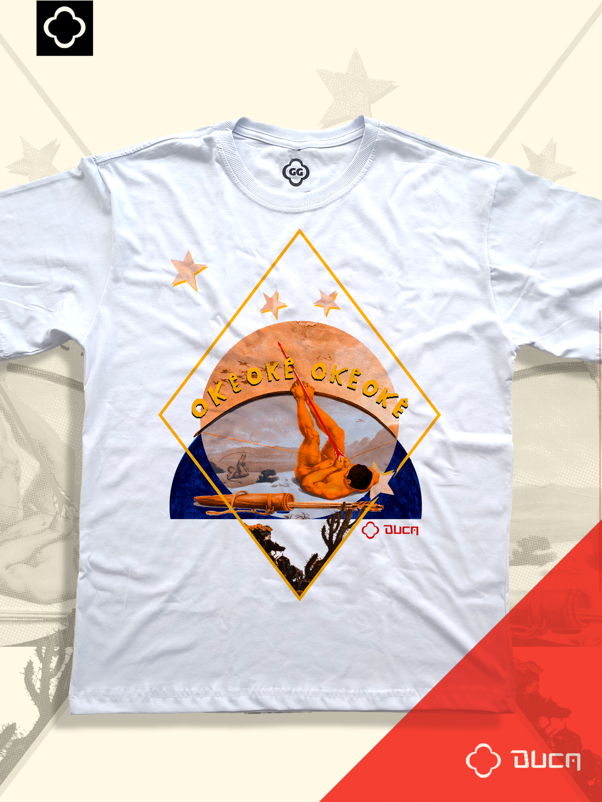 T-shirt Okê Oxossi - Caboclo - Branco